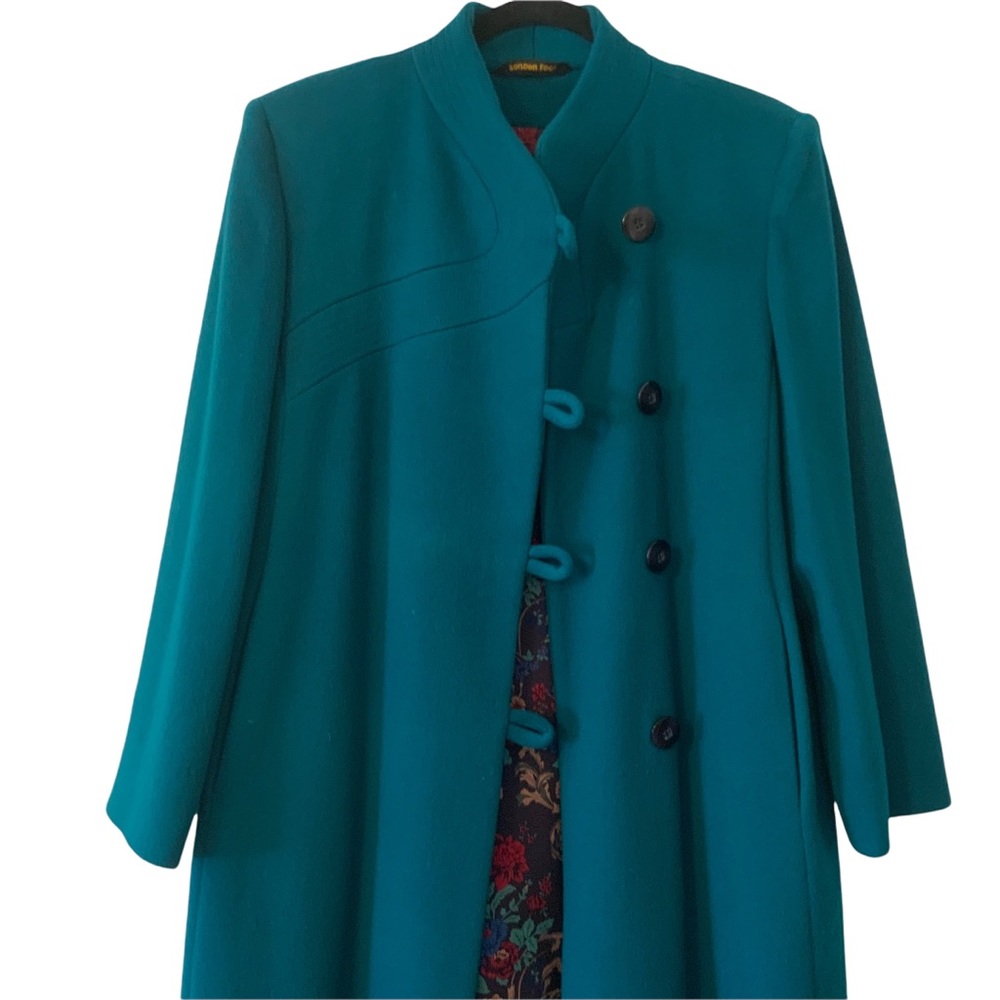 London Fog  Vintage 100% pure virgin wool Coat/Trench in Turquoise/Teals size M